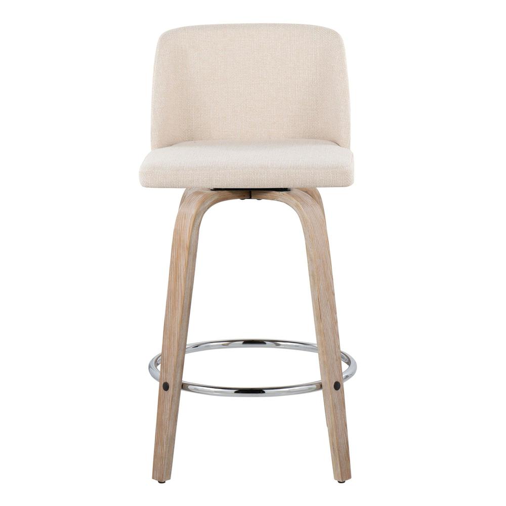 White Toriano 26" Fixed-Height Counter Stool - Set of 2. Picture 6