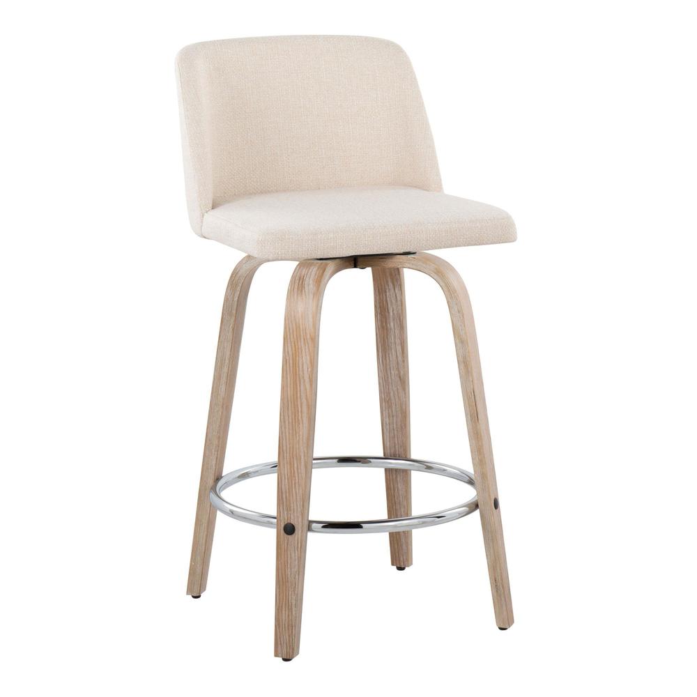 White Toriano 26" Fixed-Height Counter Stool - Set of 2. Picture 2