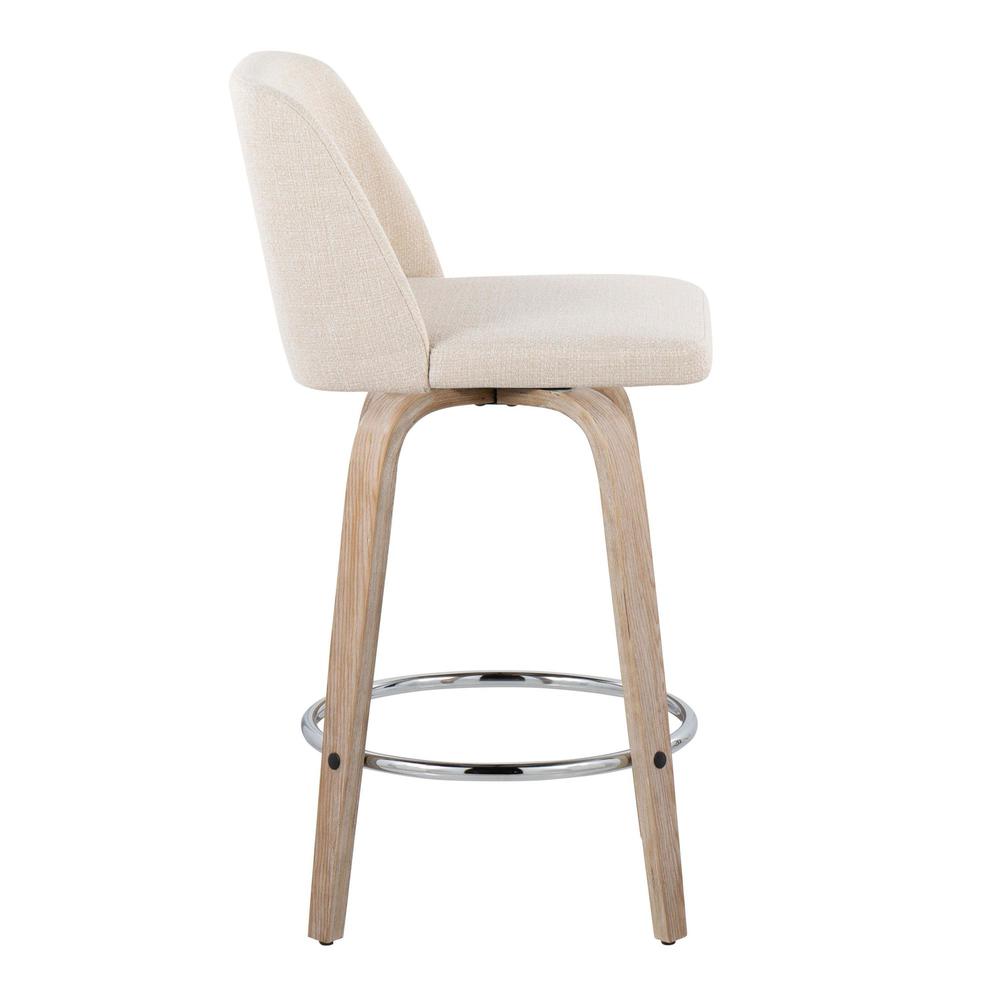 White Toriano 26" Fixed-Height Counter Stool - Set of 2. Picture 3