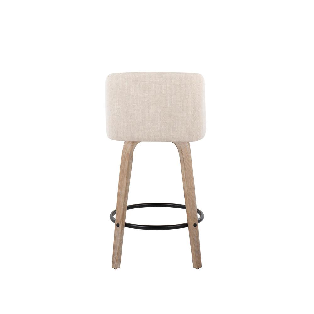 White Toriano 26" Fixed Height Counter Stool - Set of 2. Picture 5