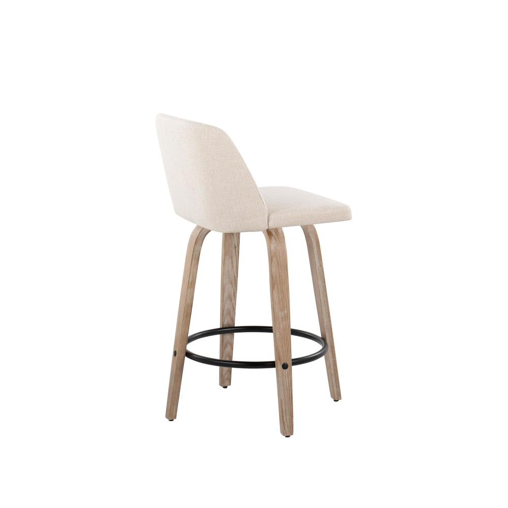 White Toriano 26" Fixed Height Counter Stool - Set of 2. Picture 4