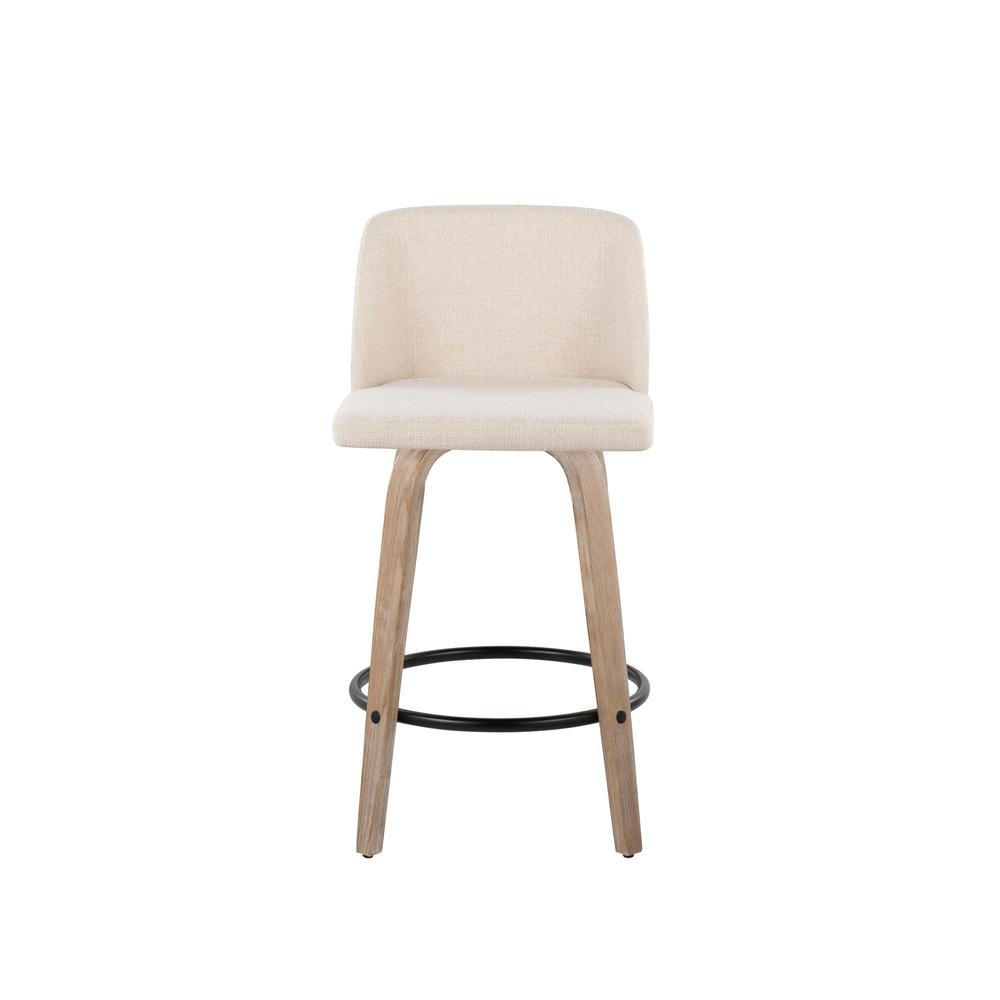 White Toriano 26" Fixed Height Counter Stool - Set of 2. Picture 6