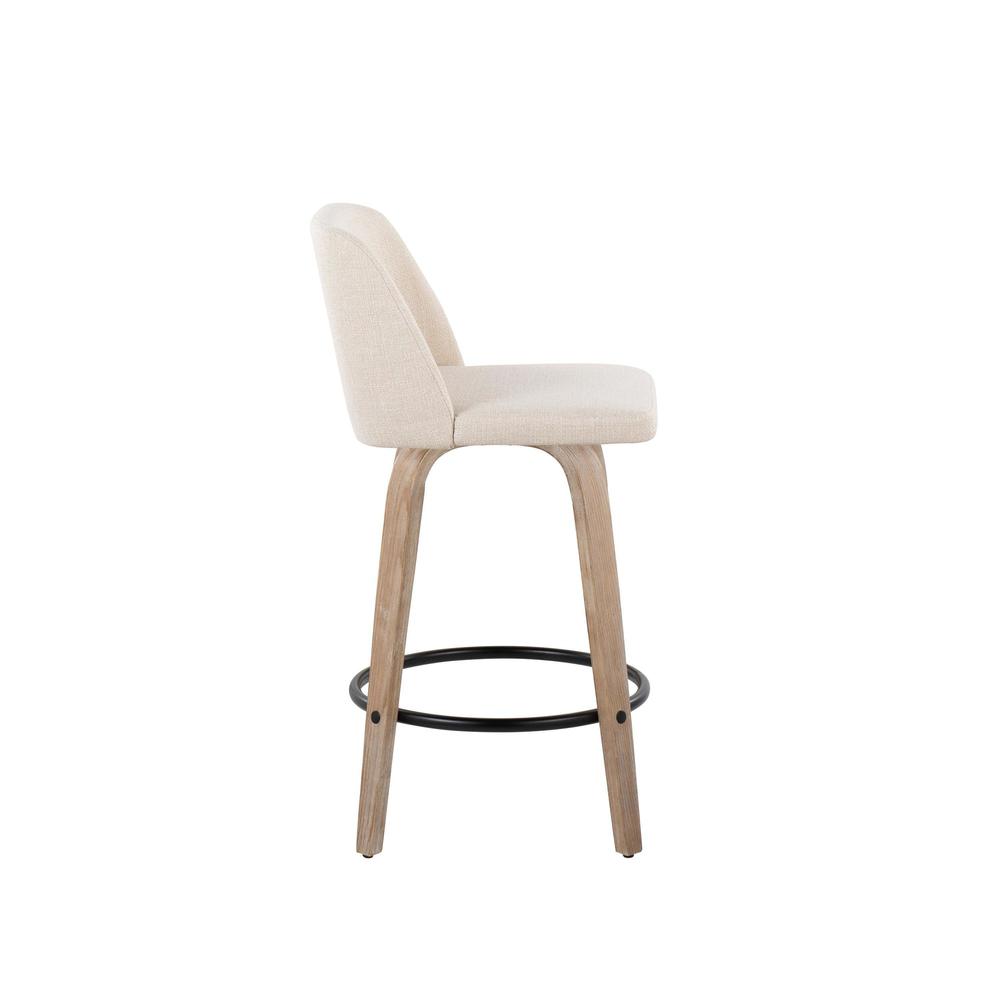 White Toriano 26" Fixed Height Counter Stool - Set of 2. Picture 3