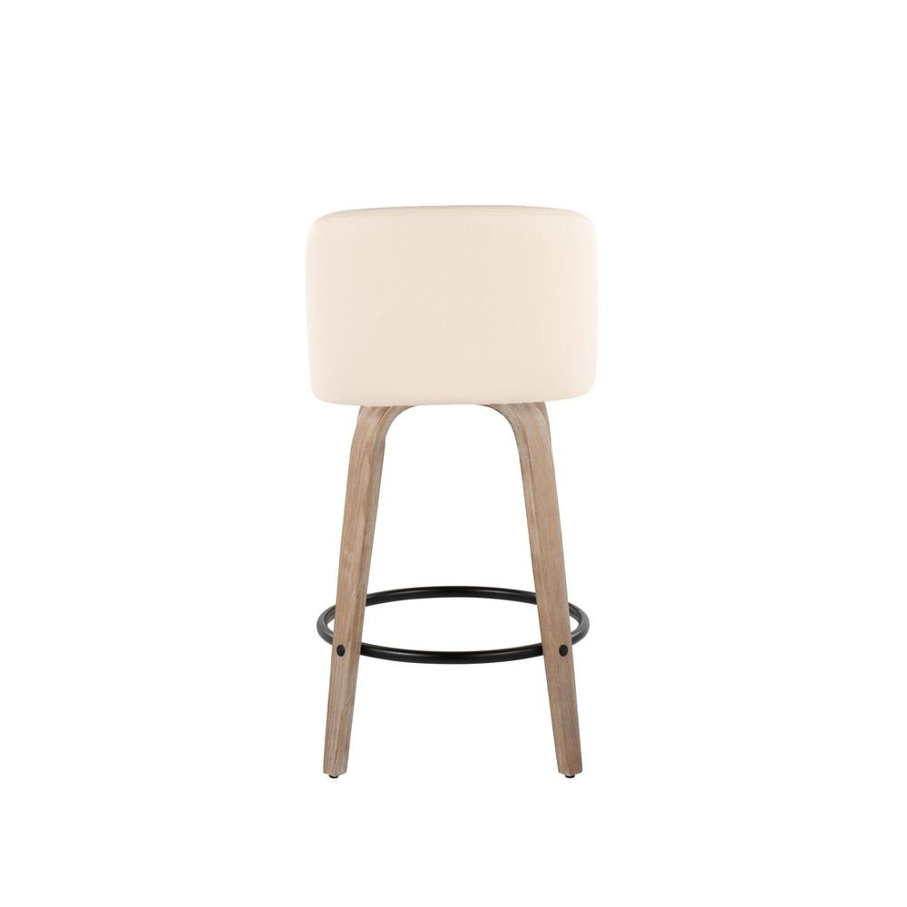 White Toriano 26" Fixed Height Counter Stool - Set of 2. Picture 5