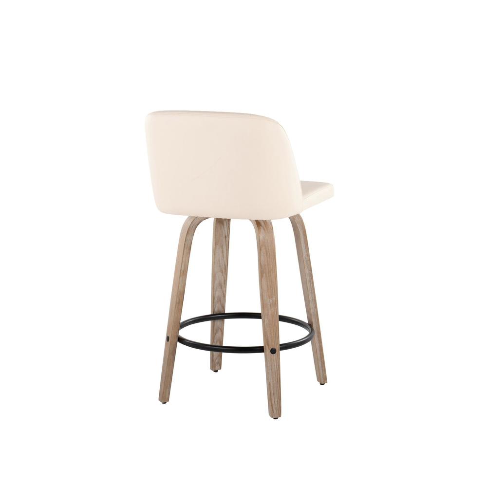 White Toriano 26" Fixed Height Counter Stool - Set of 2. Picture 4