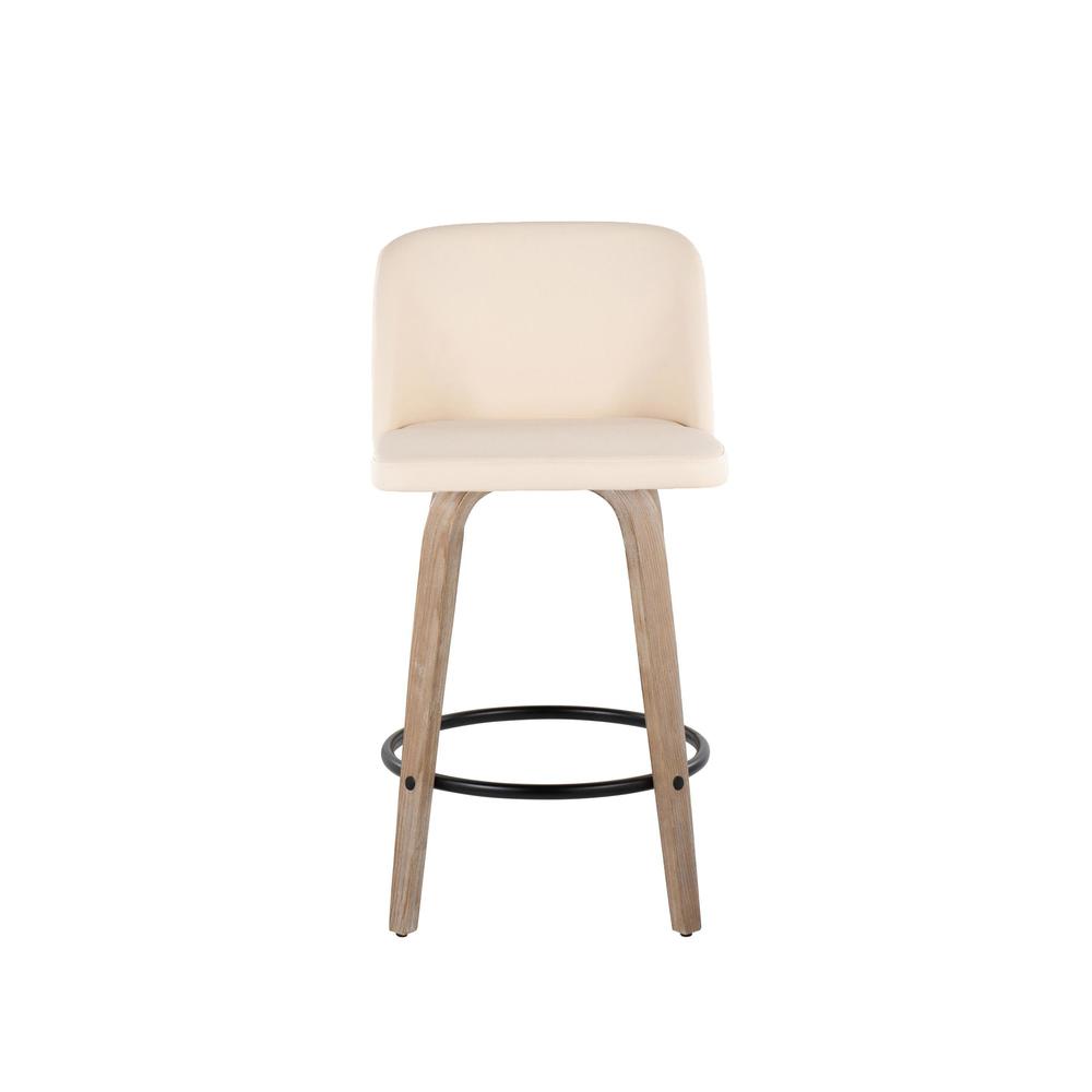 White Toriano 26" Fixed Height Counter Stool - Set of 2. Picture 6