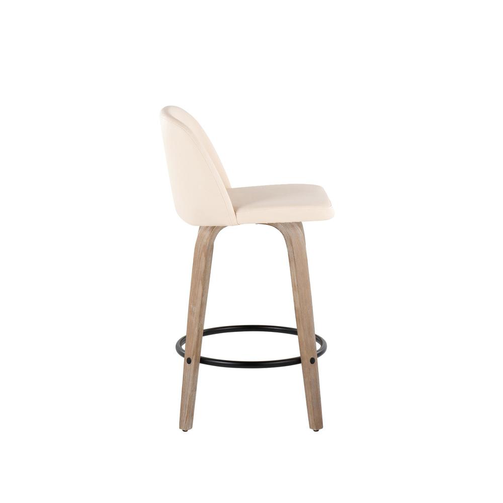 White Toriano 26" Fixed Height Counter Stool - Set of 2. Picture 3