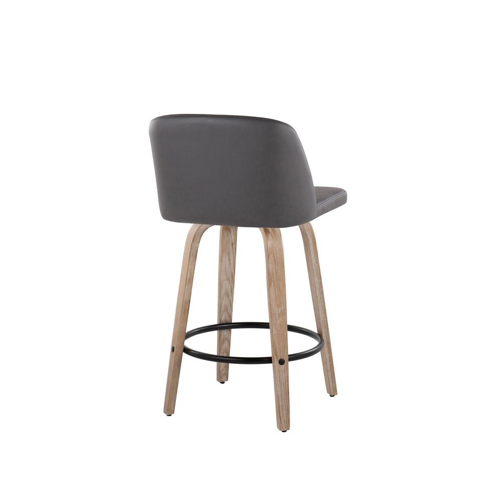 White Toriano 26" Fixed Height Counter Stool - Set of 2. Picture 4