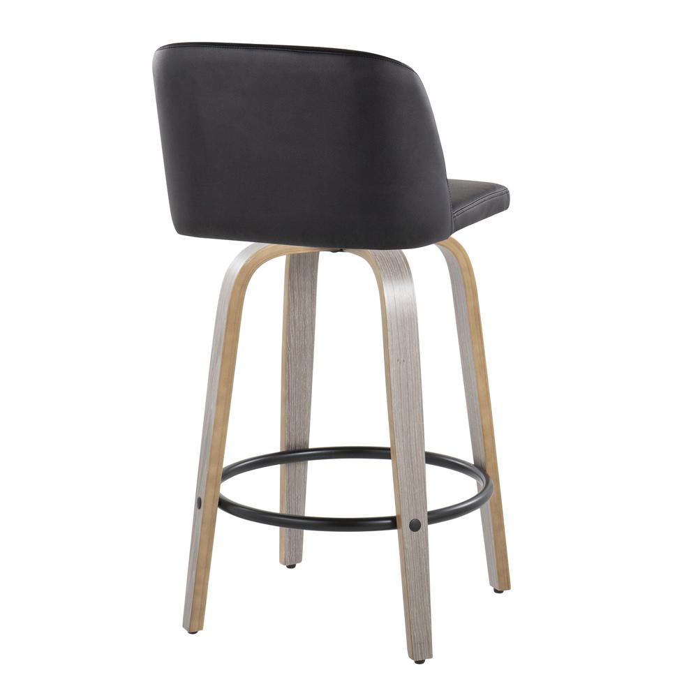 Grey Toriano 26" Fixed-Height Counter Stool - Set of 2. Picture 4