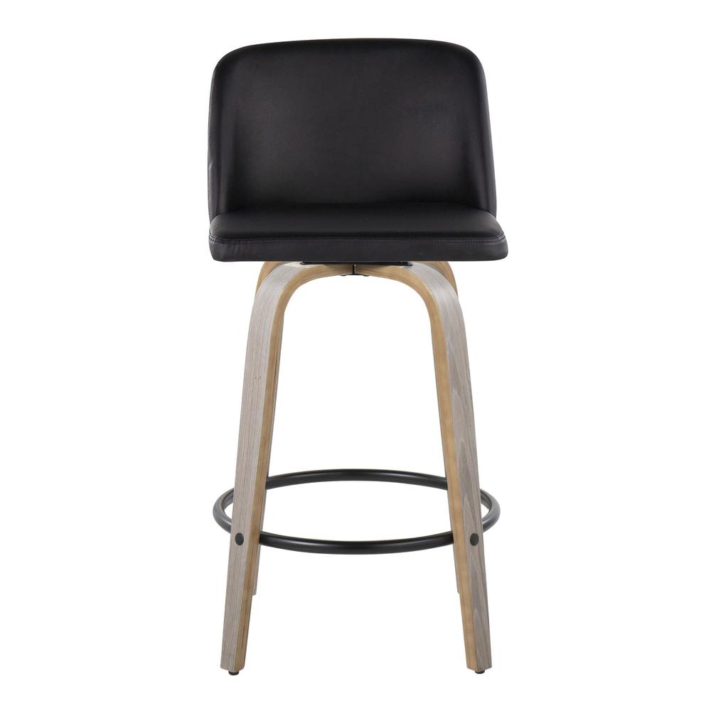 Grey Toriano 26" Fixed-Height Counter Stool - Set of 2. Picture 6