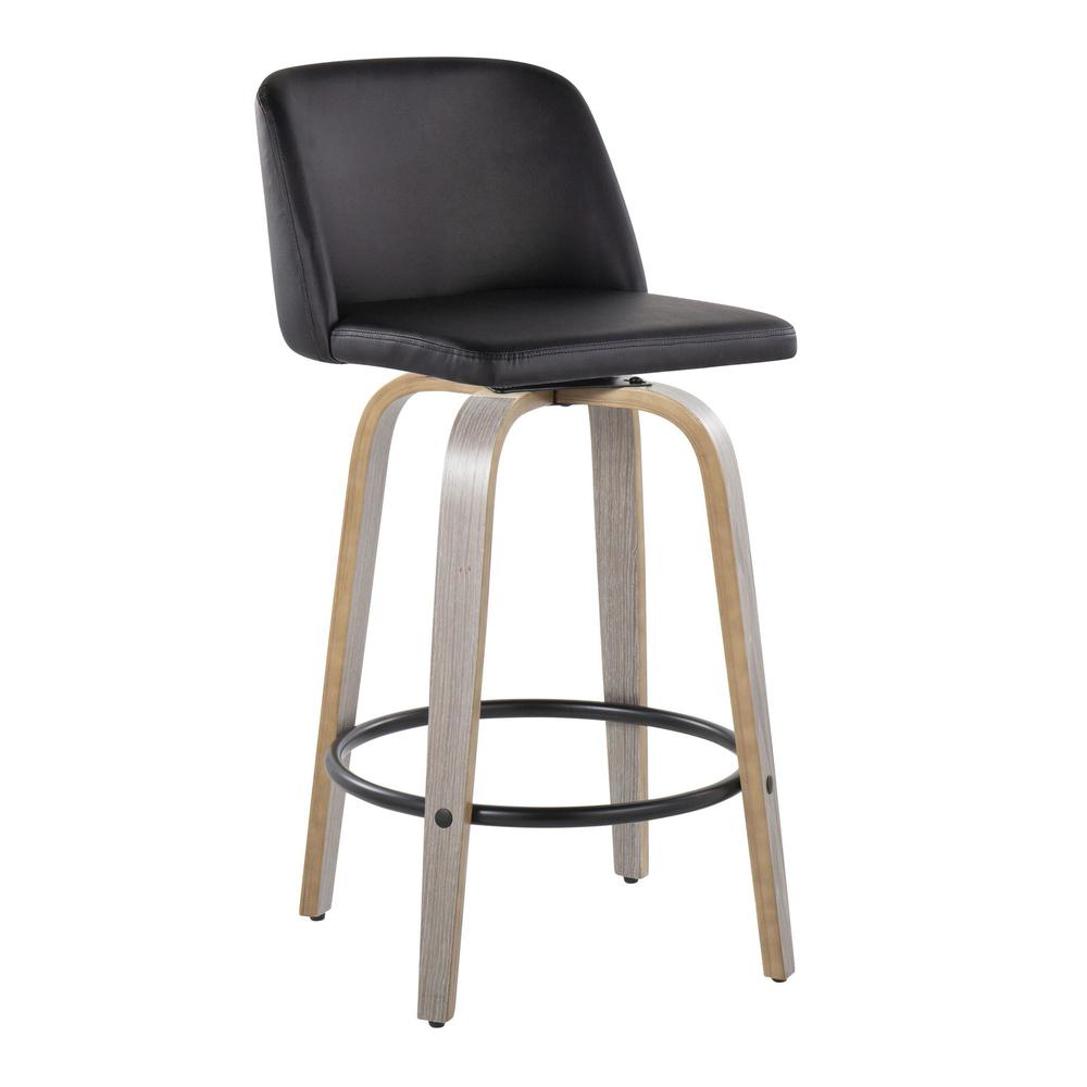 Grey Toriano 26" Fixed-Height Counter Stool - Set of 2. Picture 2