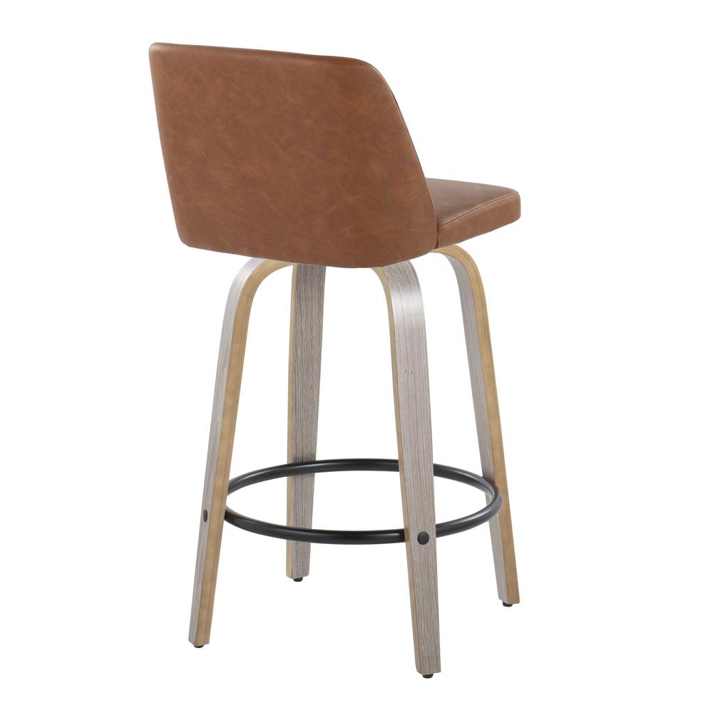 Grey Toriano 26" Fixed-Height Counter Stool - Set of 2. Picture 4