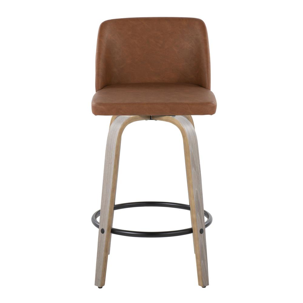 Grey Toriano 26" Fixed-Height Counter Stool - Set of 2. Picture 6