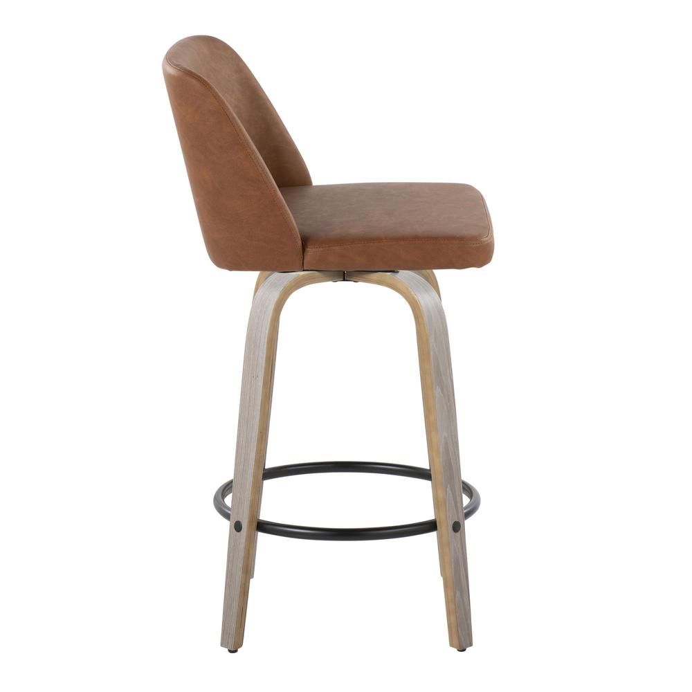 Grey Toriano 26" Fixed-Height Counter Stool - Set of 2. Picture 3