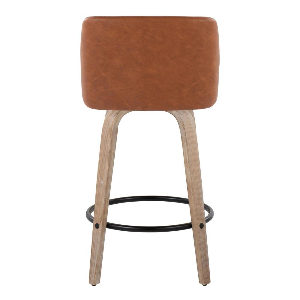 White Toriano 26" Fixed-Height Counter Stool - Set of 2. Picture 5