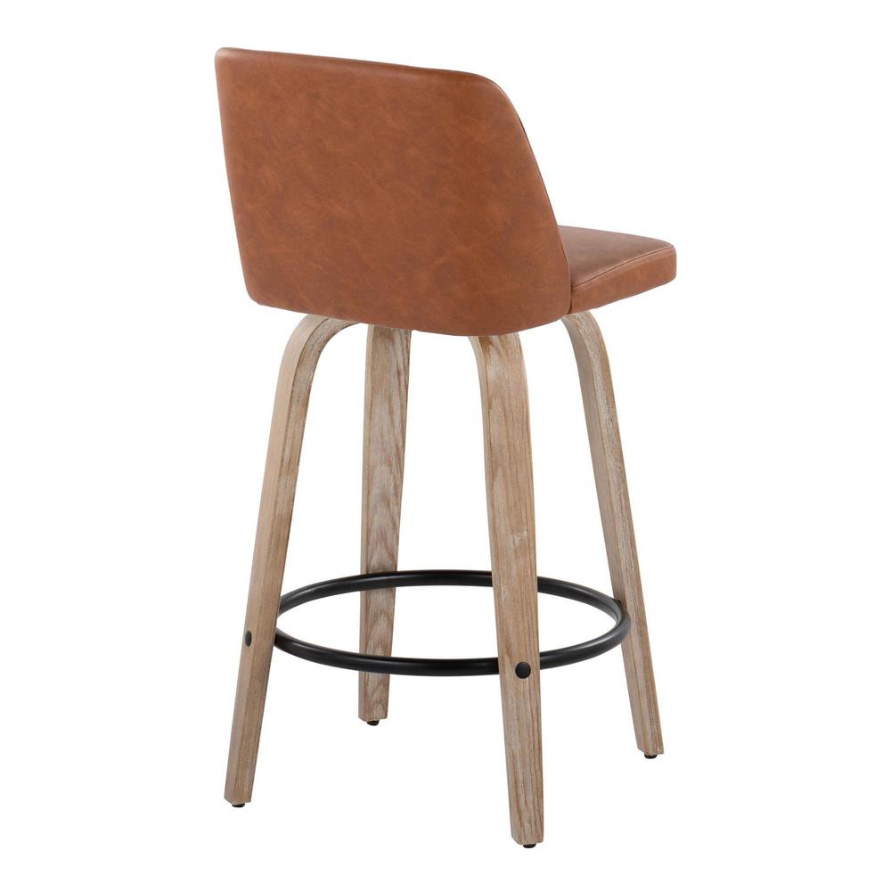 White Toriano 26" Fixed-Height Counter Stool - Set of 2. Picture 4