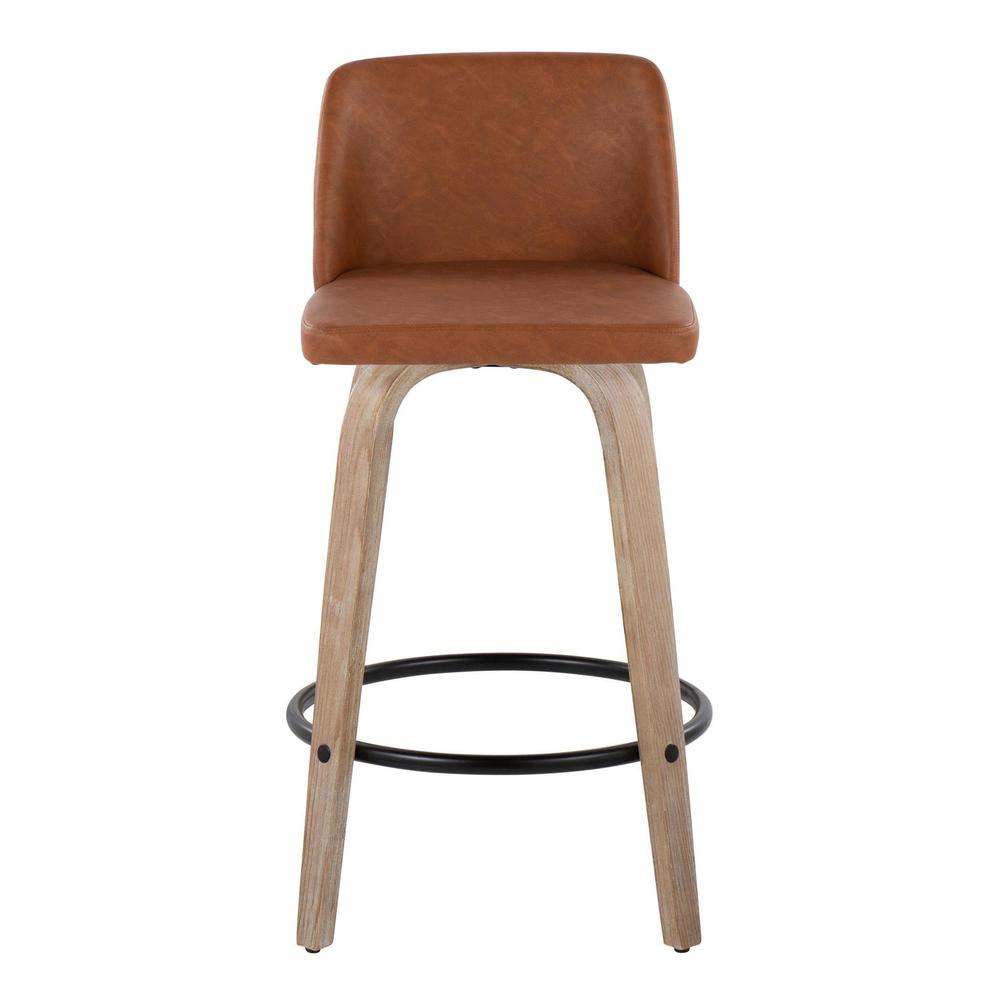 White Toriano 26" Fixed-Height Counter Stool - Set of 2. Picture 6