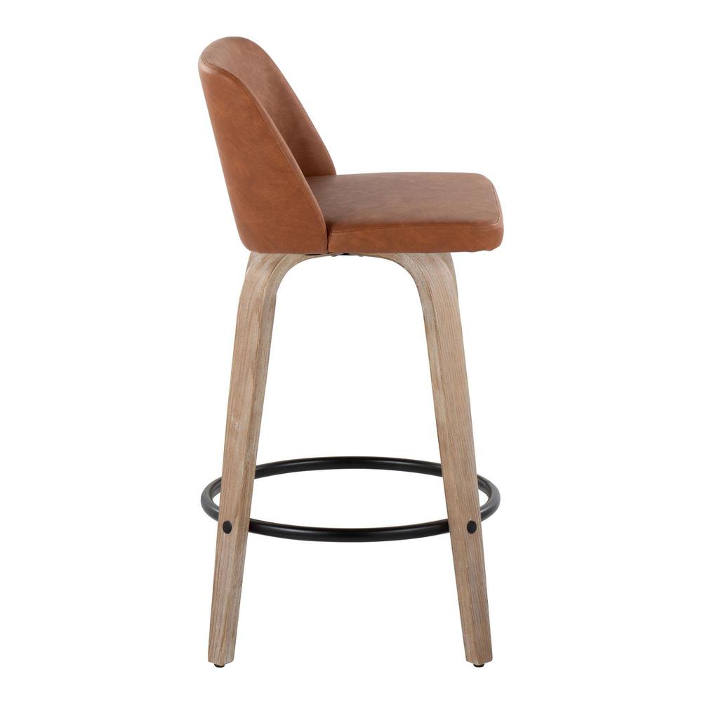 White Toriano 26" Fixed-Height Counter Stool - Set of 2. Picture 3