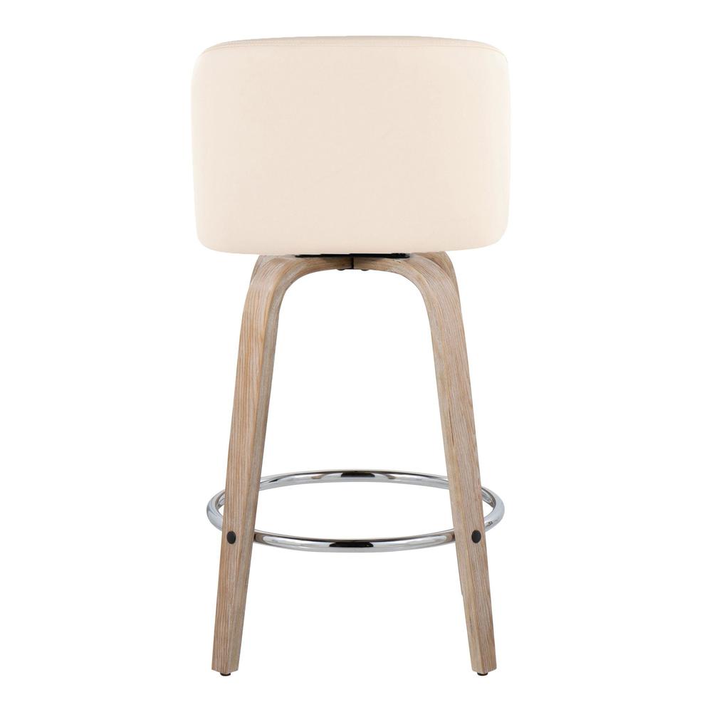 White Toriano 26" Fixed-Height Counter Stool - Set of 2. Picture 5
