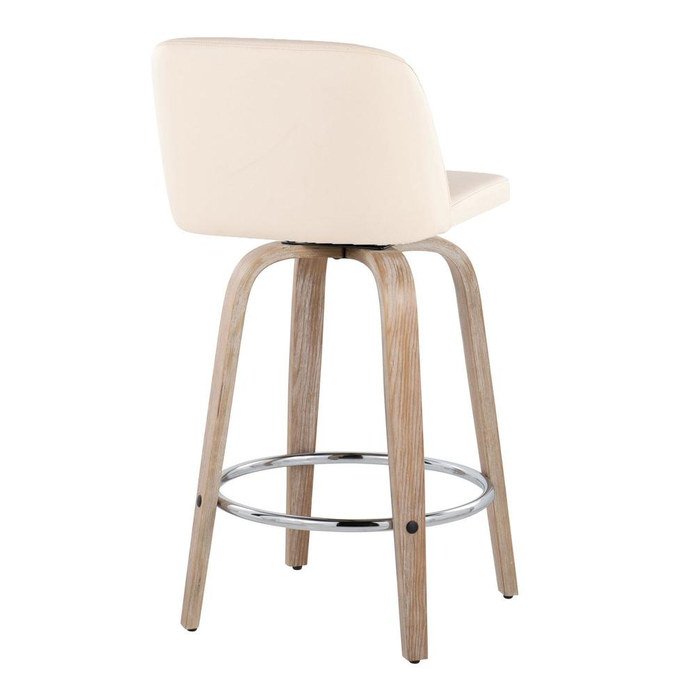 White Toriano 26" Fixed-Height Counter Stool - Set of 2. Picture 4