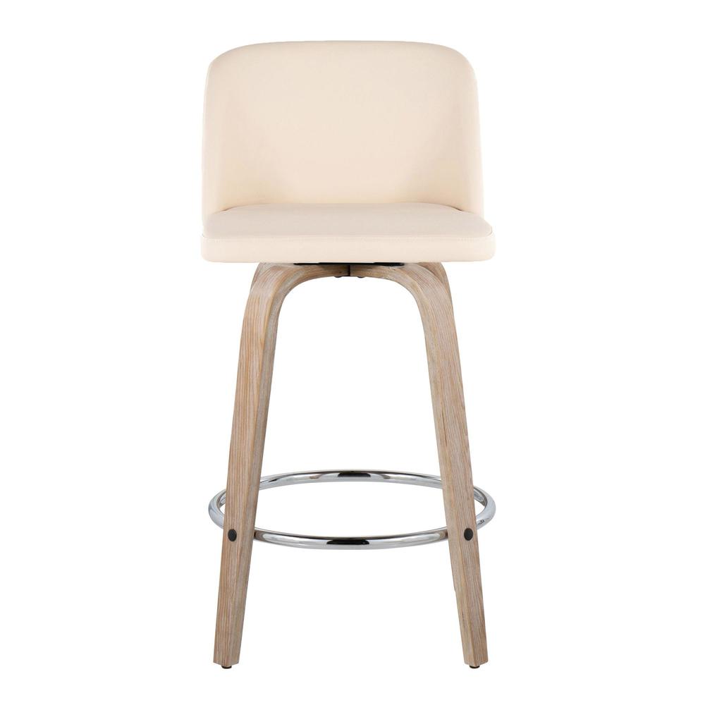 White Toriano 26" Fixed-Height Counter Stool - Set of 2. Picture 6