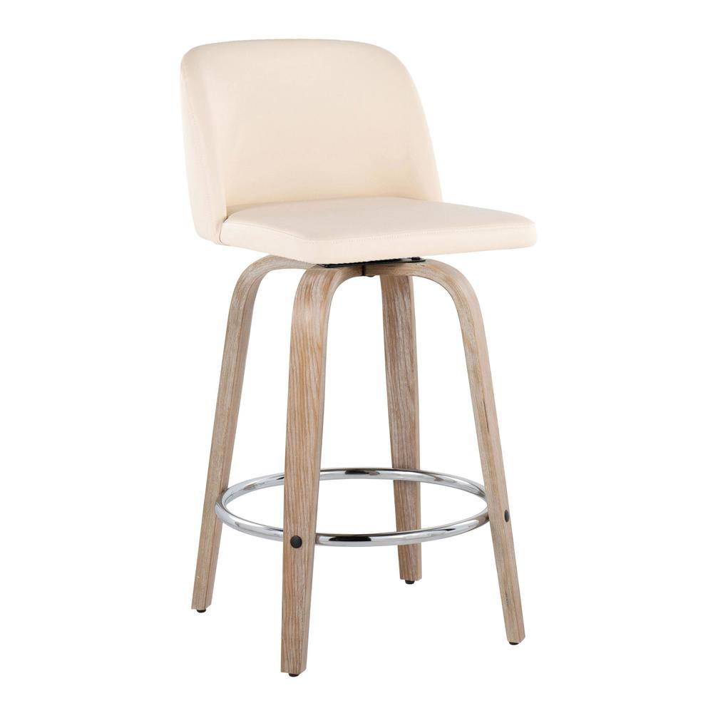 White Toriano 26" Fixed-Height Counter Stool - Set of 2. Picture 2