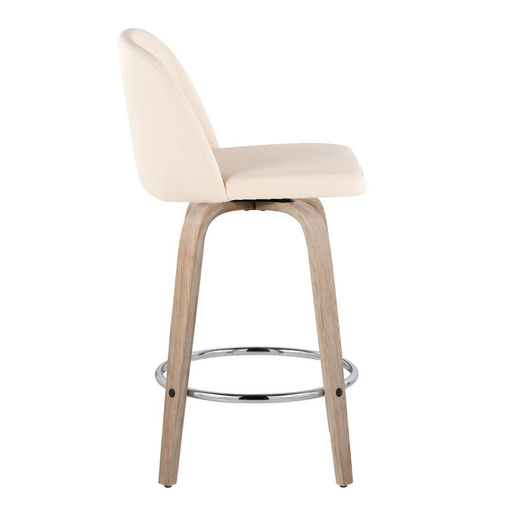 White Toriano 26" Fixed-Height Counter Stool - Set of 2. Picture 3