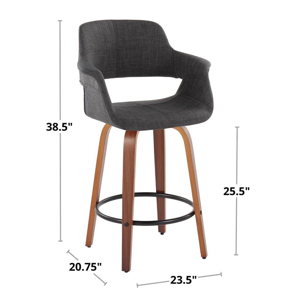 Grey Vintage Flair 26" Fixed-Height Counter Stool - Set of 2. Picture 7