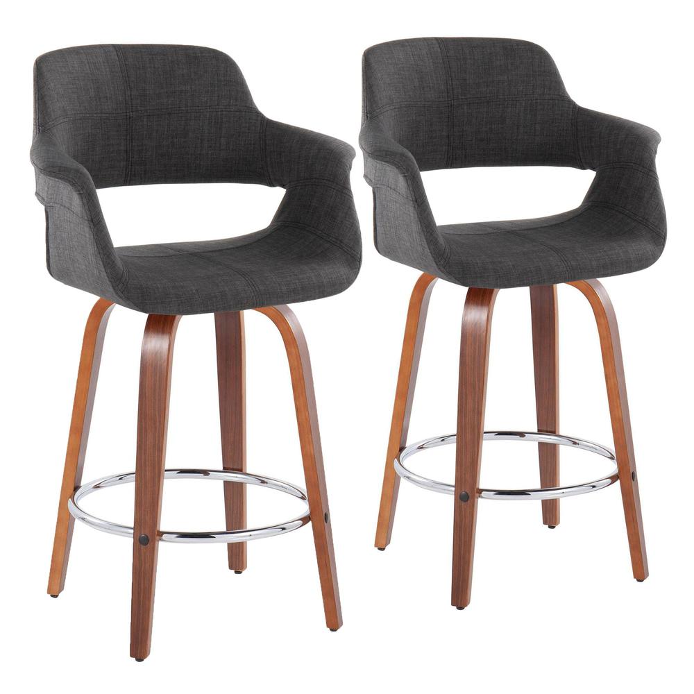 Grey Vintage Flair 26" Fixed-Height Counter Stool - Set of 2. Picture 1