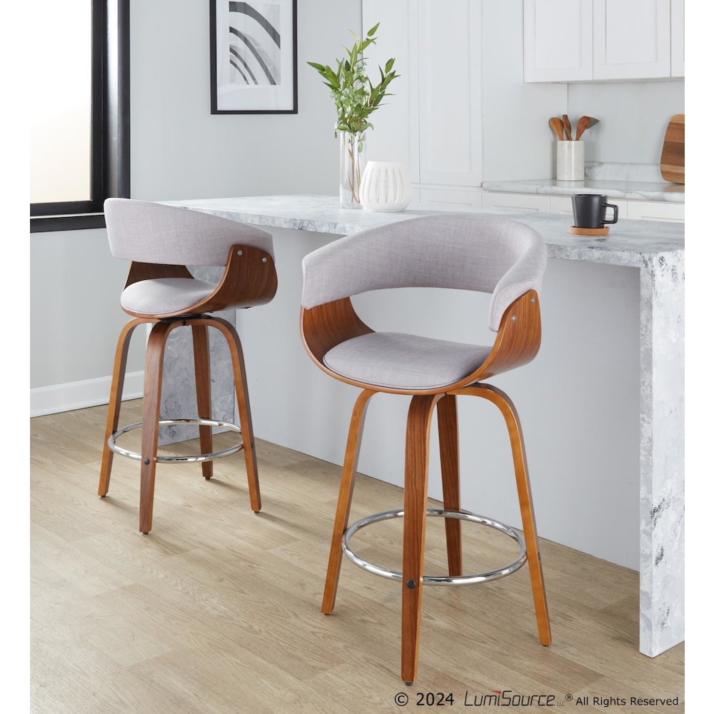 Vintage Mod 26" Fixed-Height Counter Stool - Set of 2. Picture 9