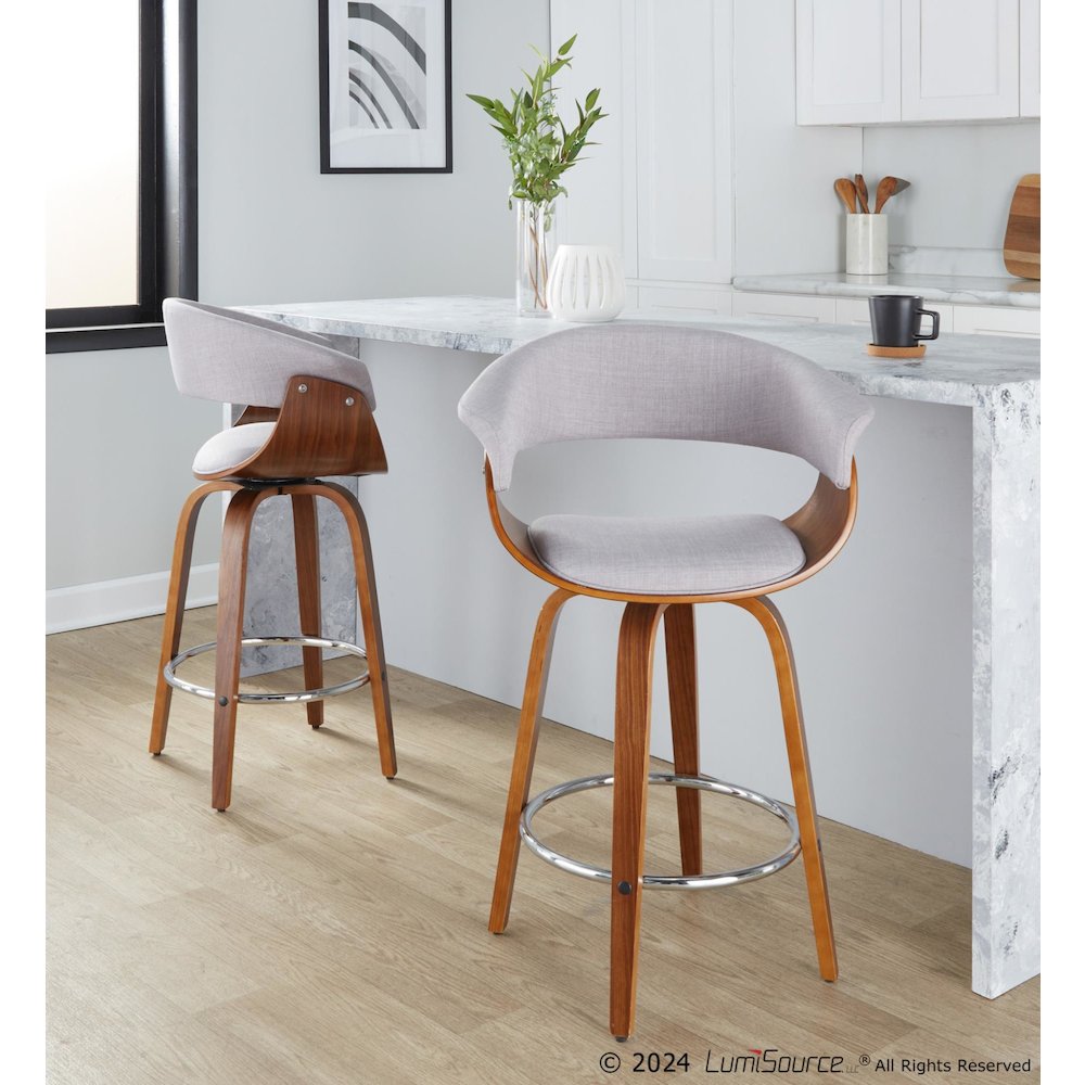 Vintage Mod 26" Fixed-Height Counter Stool - Set of 2. Picture 10