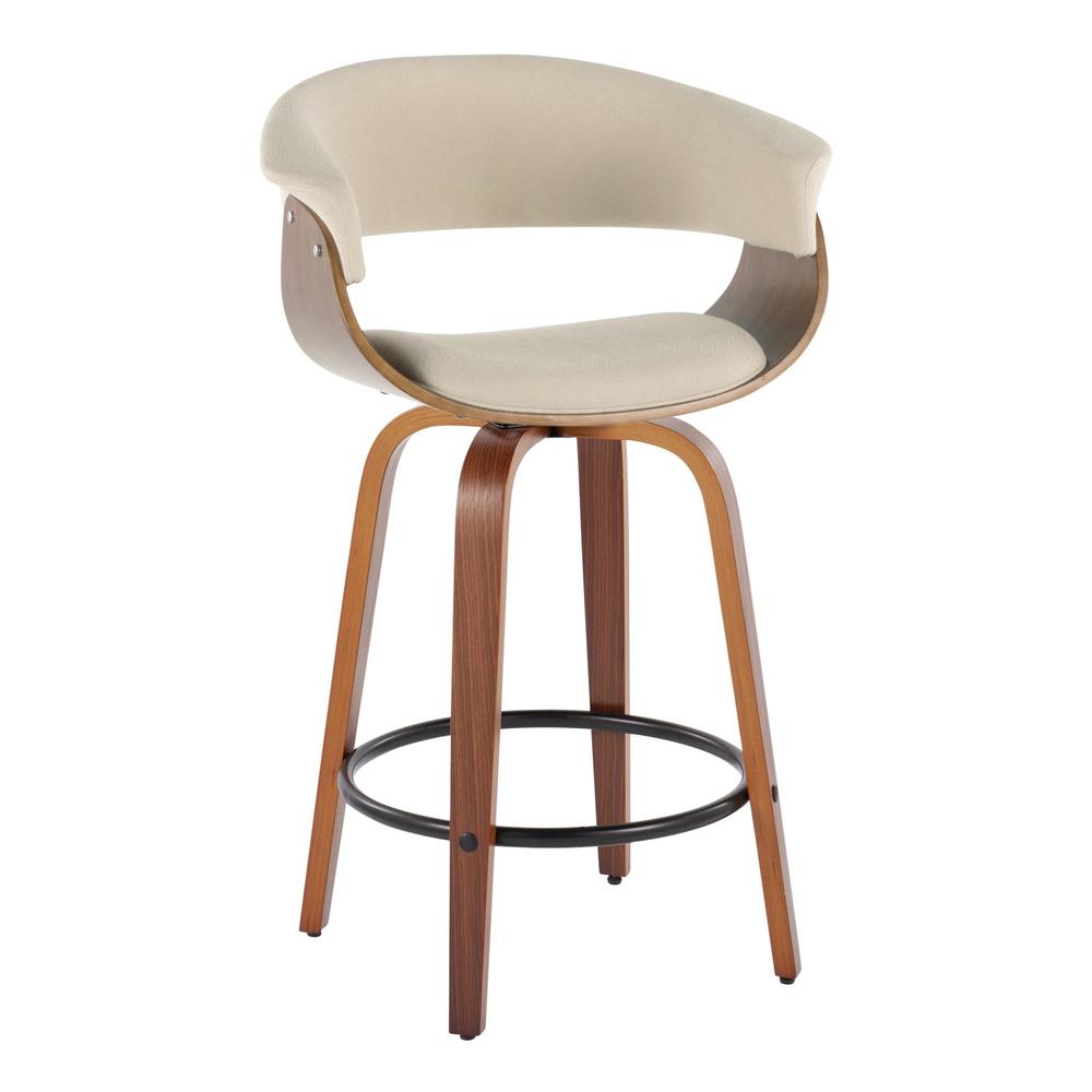 Beige Vintage Mod 26" Fixed-Height Counter Stool - Set of 2. Picture 2