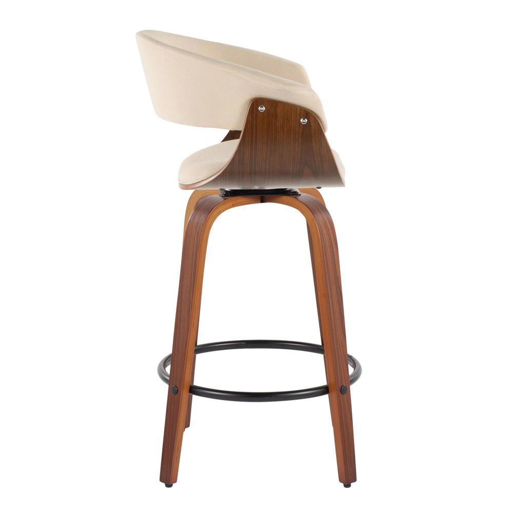 Beige Vintage Mod 26" Fixed-Height Counter Stool - Set of 2. Picture 3
