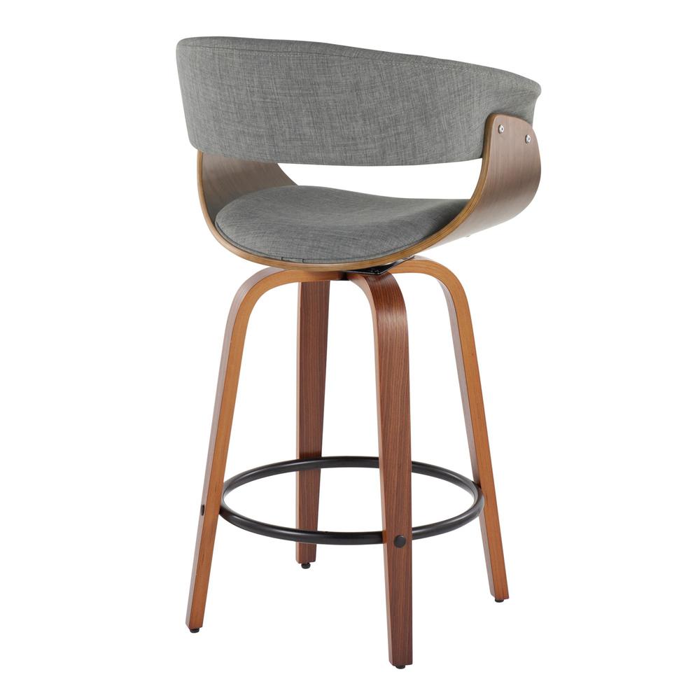 Grey Vintage Mod 26" Fixed-Height Counter Stool - Set of 2. Picture 4
