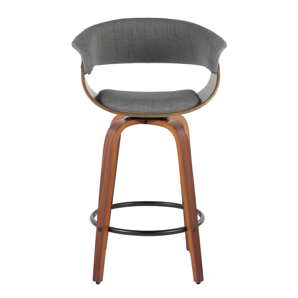 Grey Vintage Mod 26" Fixed-Height Counter Stool - Set of 2. Picture 6