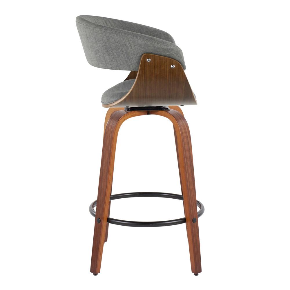 Grey Vintage Mod 26" Fixed-Height Counter Stool - Set of 2. Picture 3