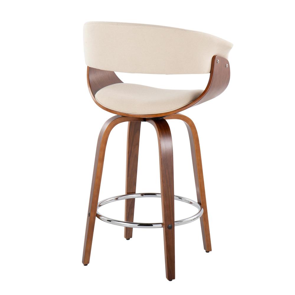 Beige Vintage Mod 26" Fixed-Height Counter Stool - Set of 2. Picture 4