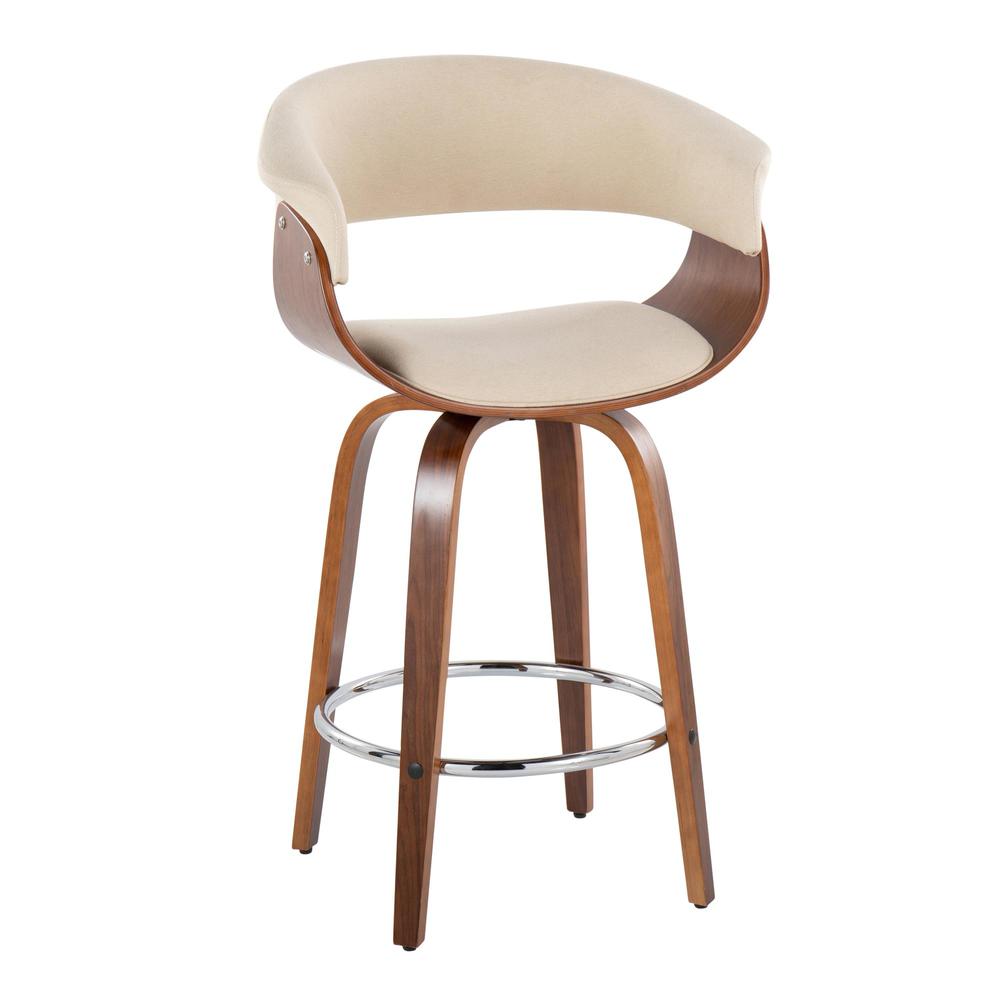 Beige Vintage Mod 26" Fixed-Height Counter Stool - Set of 2. Picture 2