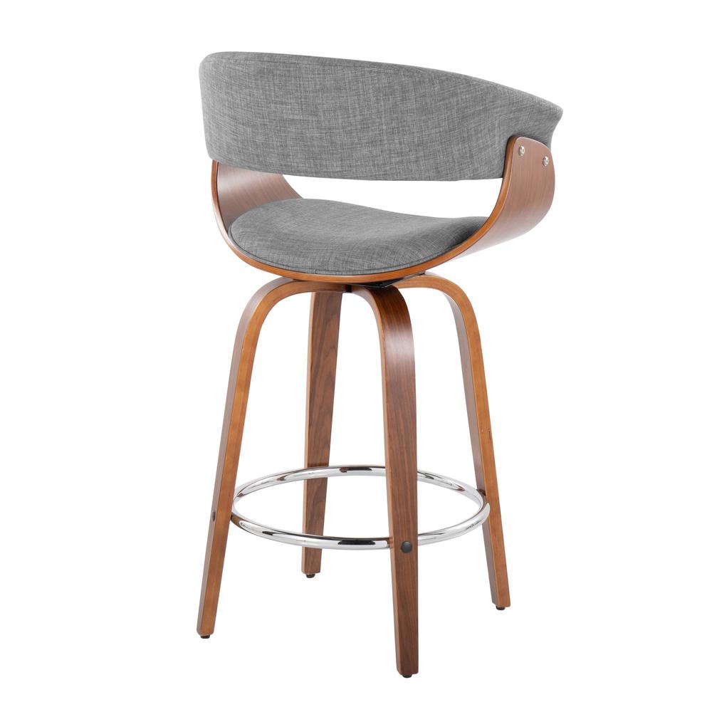 Grey Vintage Mod 26" Fixed-Height Counter Stool - Set of 2. Picture 4