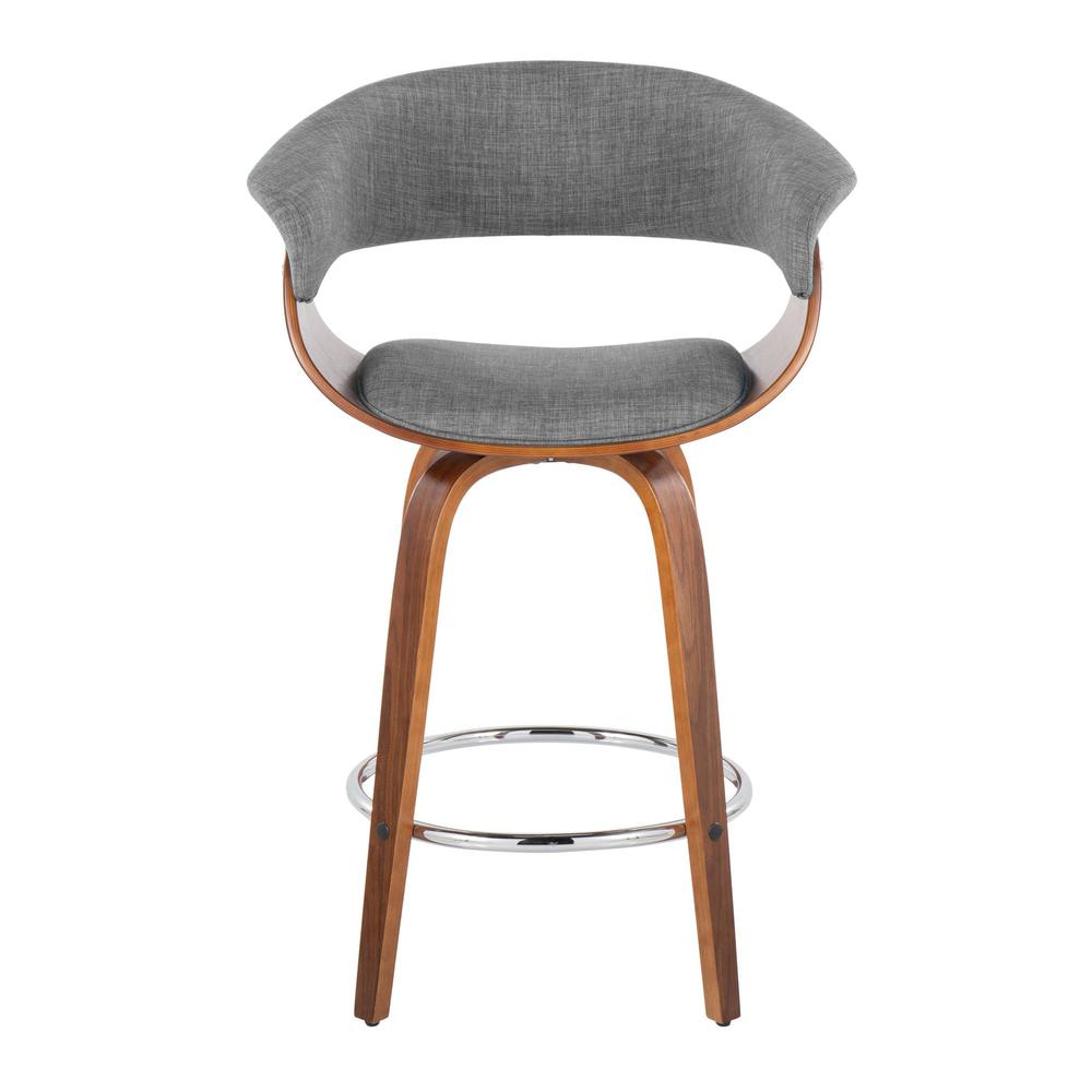 Grey Vintage Mod 26" Fixed-Height Counter Stool - Set of 2. Picture 6