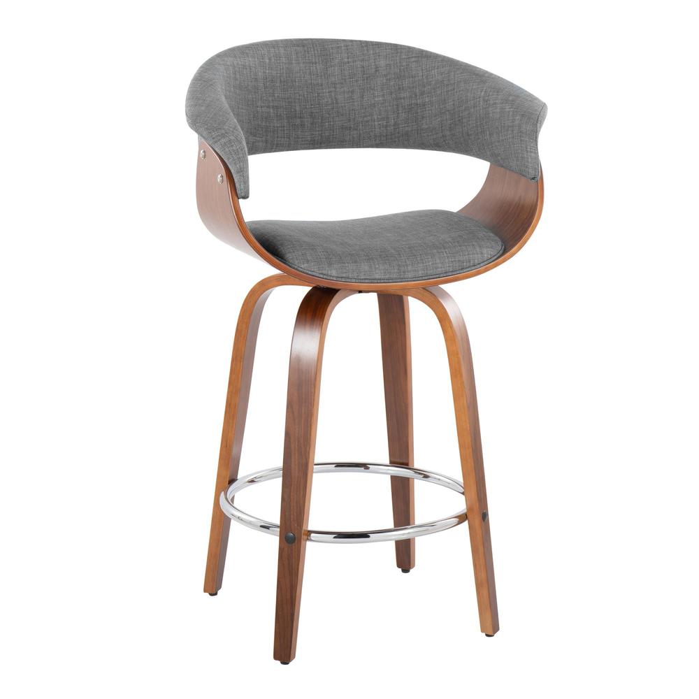 Grey Vintage Mod 26" Fixed-Height Counter Stool - Set of 2. Picture 2