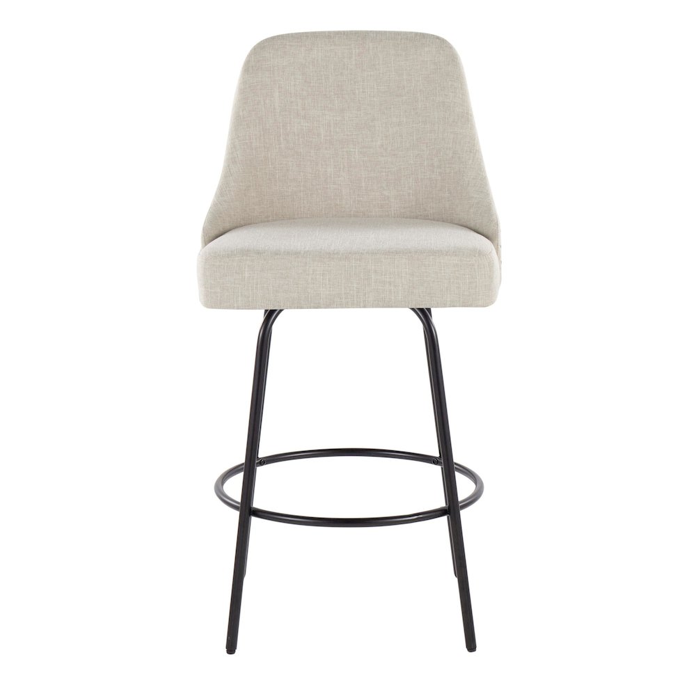 Studded Marcel 27" Fixed-Height Counter Stool - Set of  2. Picture 6