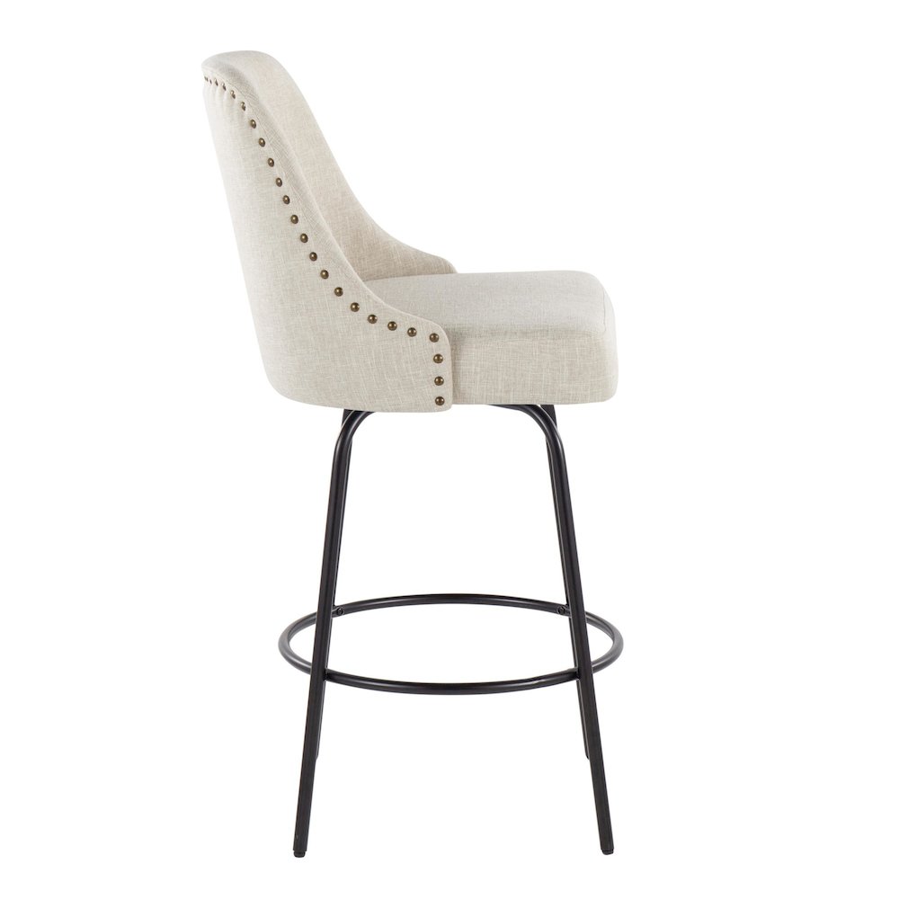 Studded Marcel 27" Fixed-Height Counter Stool - Set of  2. Picture 3