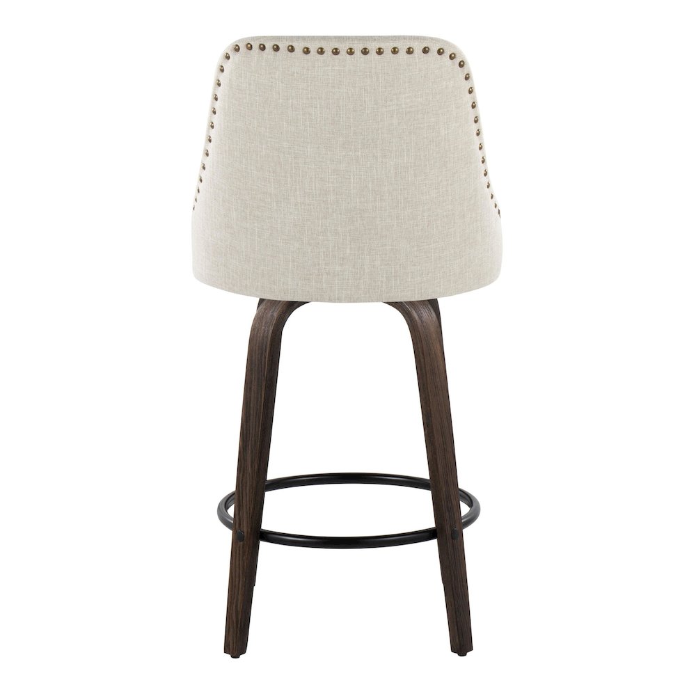 Studded Marcel 27" Fixed-Height Counter Stool - Set of  2. Picture 5