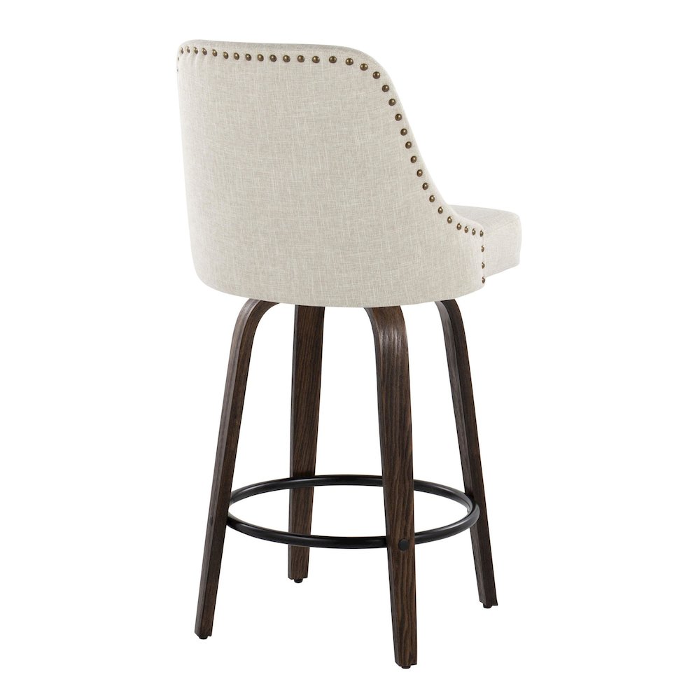 Studded Marcel 27" Fixed-Height Counter Stool - Set of  2. Picture 4