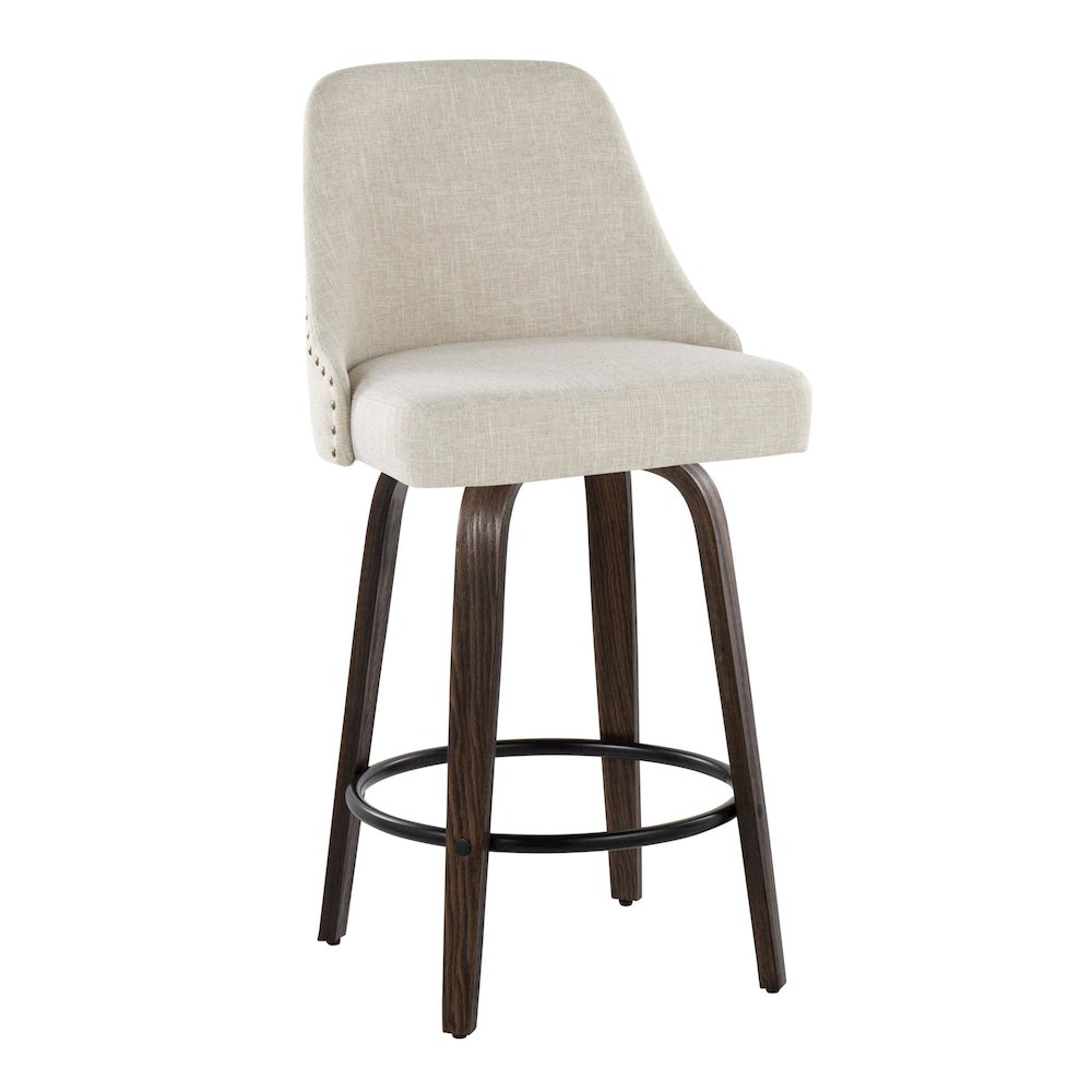 Studded Marcel 27" Fixed-Height Counter Stool - Set of  2. Picture 2