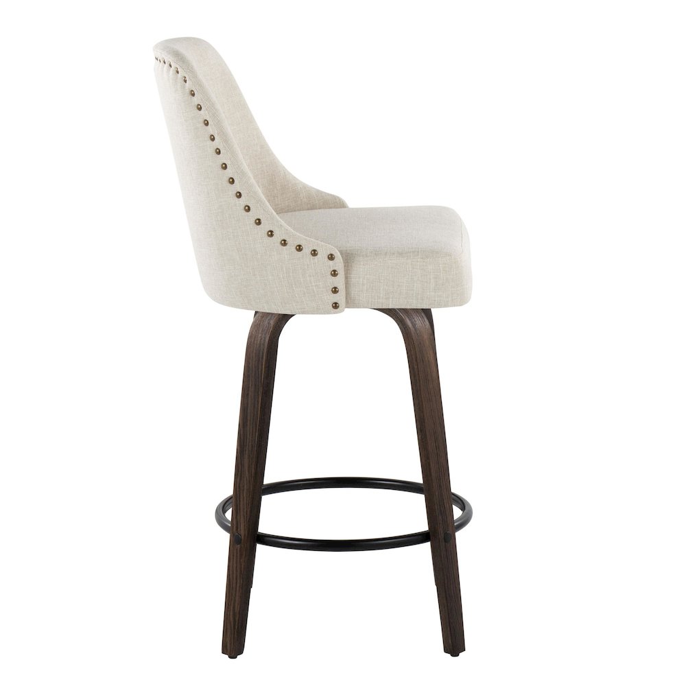 Studded Marcel 27" Fixed-Height Counter Stool - Set of  2. Picture 3