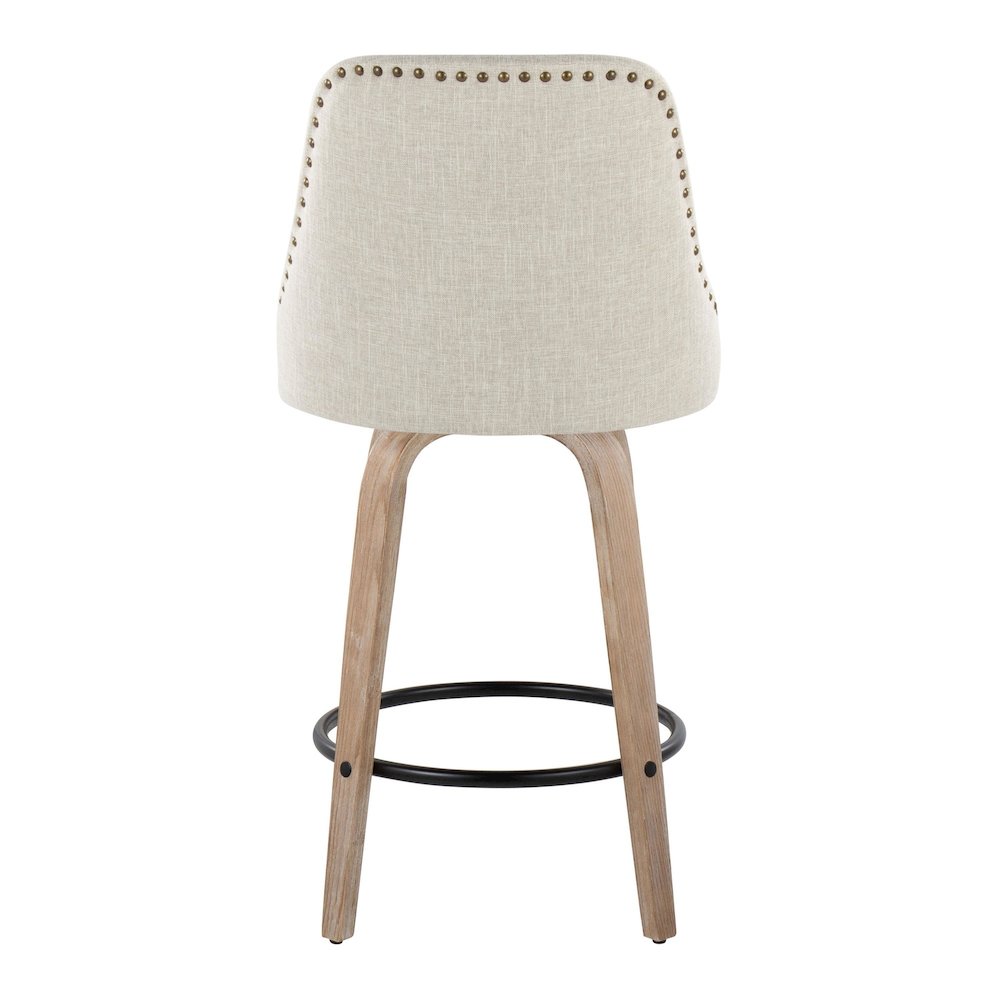 Studded Marcel 27" Fixed-Height Counter Stool - Set of  2. Picture 5