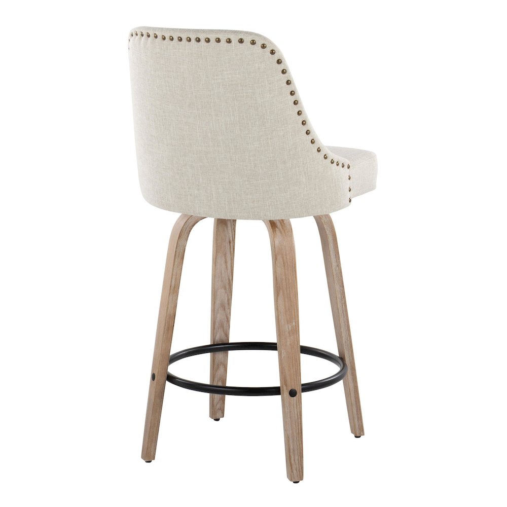 Studded Marcel 27" Fixed-Height Counter Stool - Set of  2. Picture 4