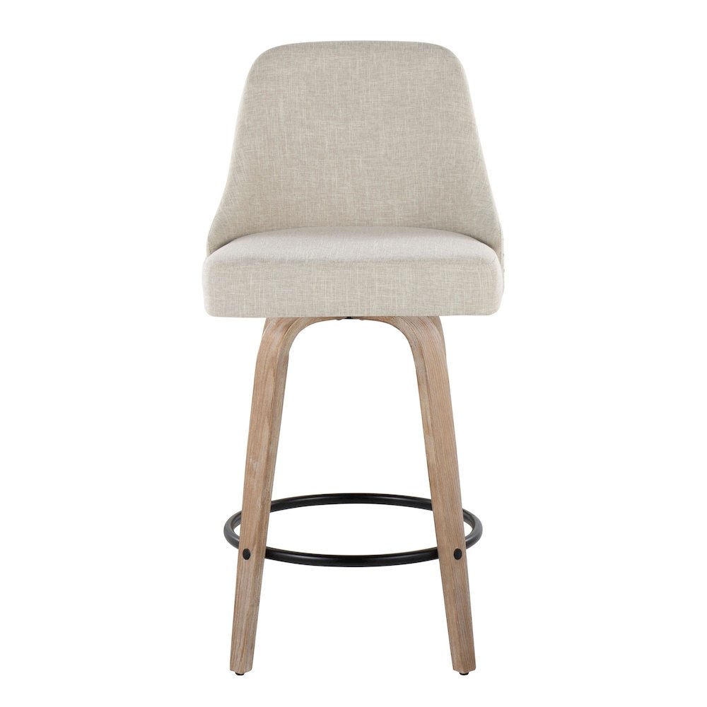 Studded Marcel 27" Fixed-Height Counter Stool - Set of  2. Picture 6